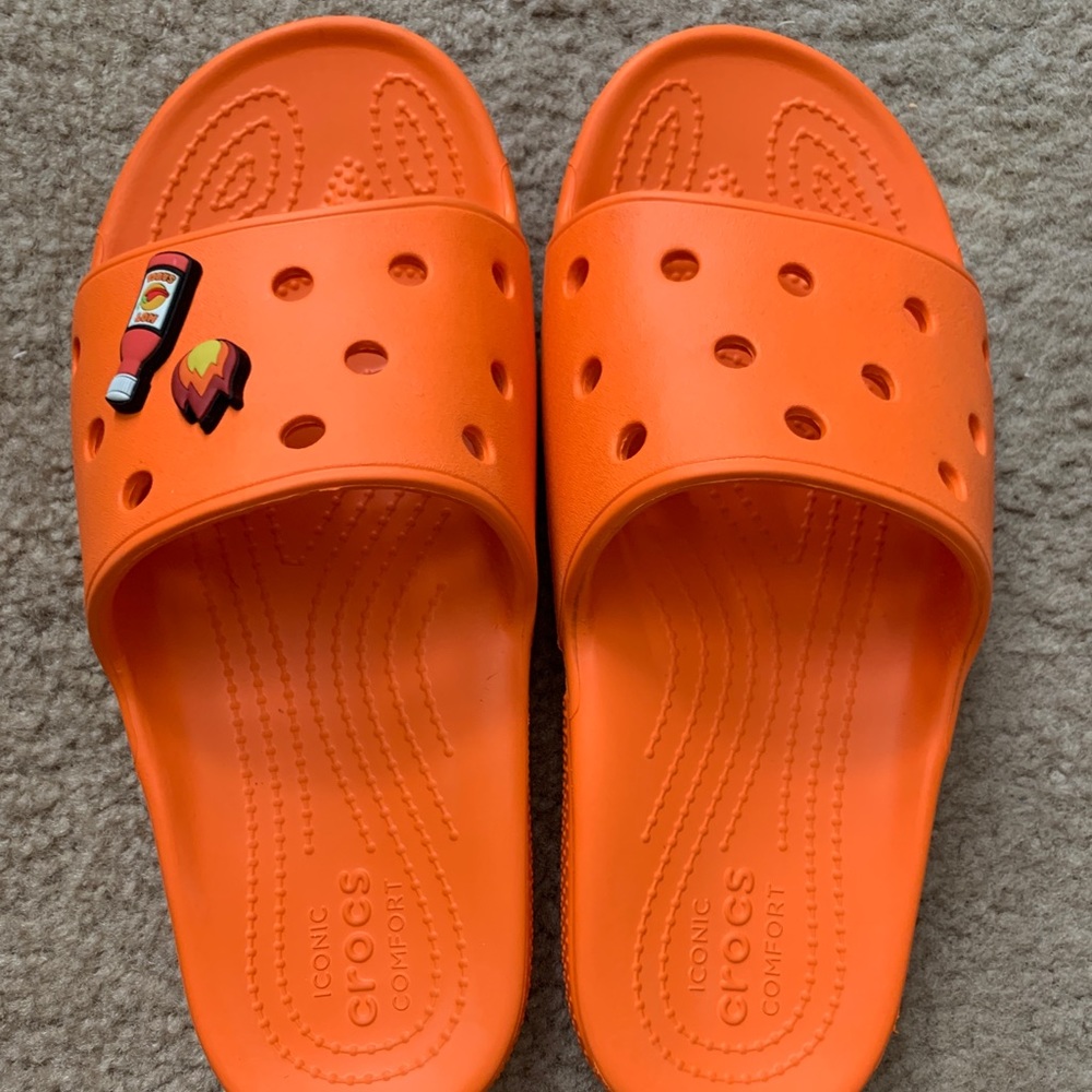 Classic Crocs Slides Wmns 8 Orange/Cantaloupe